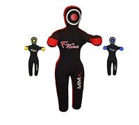 FNine MMA Grappling Dummy, for Judo, Wrestling, Brazilian Jiu Jitsu, Submission and Throwing UNFILLED Canvas Bag (Black and Red, 47")