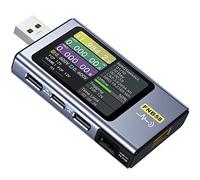 FNIRSI Probador USB 4-28V 7A LCD USB A&C, Multímetro Digital para Medir Voltaje, Corriente, Potencia y Ondulación, Detección Rápida de Carga & Software de Aplicación, Compatible PD2.0/3.0 QC2.0/3.0