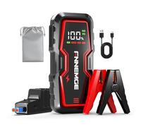 FNNEMGE Arrancador de Coches, 6000A 22800mAh Arrancador Batería Coche(para Todo vehículo de Gasolina o 8,0L de Diesel),Booster Bateria, con Puerto de Salida USB, Luz LED, Pantalla Grande HD.