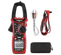 FNNEMGE Pinza Amperimétrica Digital, Medidor de corriente DC/AC de corriente: 0-600 A, Multímetro de Alicate True RMS 6000 Cuentas de Rango Automático, Mide La Capacidad de Voltaje de Continuidad.