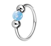 FNSIGHD 1 aro de ópalo para la nariz, aretes pequeños de aro para cartílago, aretes de plata de ópalo 316L de acero quirúrgico con bisagra para hélice, tragus, joyería hipoalergénica
