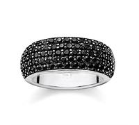 FNSK Anillo De Banda De Pavimento Negro, 925 Sterling Silver Ring Europe Style Classic Fine Jewerly For Hombres Y Mujeres (Size : Size9)