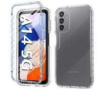 FNTCASE for Samsung Galaxy A14-5G Case: Clear Shockproof Protective Phone Case with Built-in Screen Protector - Slim Rugged Dual Layer Full Protection