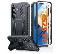 FNTCASE Funda para Samsung Galaxy S25-FE: con [protector de pantalla integrado y soporte] [protección contra caídas de grado militar] Protección resistente de cuerpo completo a prueba de golpes