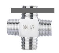 FNYUVNFAF 1/8" 1/4" 3/8" 1/2" 3/4" 1" NPT M14 M20 Female Male Cross 4 Ways 304 Stainless Steel Splitter Block Pipe Fitting Connector(Male BSPT(ZG),1/4")