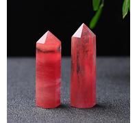 FNYUVNFAF 1PC 9-10cm Quartz Point Red Smelting Melting Stone Crystal Wand Gems Tower Home Decor