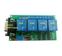 FNYUVNFAF DC 12V 4 CH RS232 Relay Board PC USB UART DB9 Remote Control Switch for Smart Home Garage Door Car Alarm Farm Electronic Starter