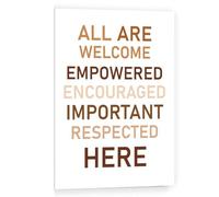 FNYUVNFAF Diversity Canvas Wall-Art - All Are Welcome Inspirational for Inclusive Classroom, School Counselors Office and Equality Themed Wall Decor Unframed,16x24inch(40x60cm)