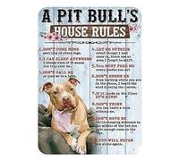 FNYUVNFAF Funny Pet Rules Metal Tin Sign Vintage Dog House Rules for Home Decor Bar or Office Man Cave 8 X 12 inch