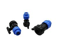 FNYUVNFAF Garden Plumbing DN20 DN25 DN32 to 1/2" 3/4" 1" Internal Thread PE Water Stop Valve Garden Irrigation System Pipe Hose Connection Quick Connector (Color : Black)
