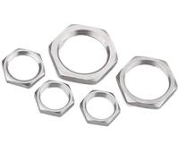 FNYUVNFAF Hardware Nuts, 10 pcs Metric Female Thread Hex Lock Nut Pipe Fitting 304 Stainless Steel M8-M63 Silver(M12x1)