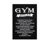 FNYUVNFAF Home Gym Rules Framed Canvas - Workout Motivation Wall Art Quote for Men Cave, Garage Gym or as a Gift for Him Framed,12x18inch(30x45cm)