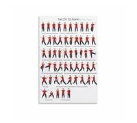 FNYUVNFAF Kung Fu Training Metal Wall-Art Chinese Wushu Tai Chi 10 Form Movement Sequence Educational Sign for Home Gym and Office (8 X 12 in)