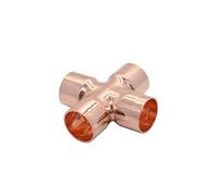 FNYUVNFAF Pipe Fittings 15/16/22/28/35/45mm Inner Diameter Copper End Feed Cross Welding 4-Way Connection Plumbing Fitting Joint Connector (Color : 22mm)