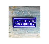 FNYUVNFAF Press Lever Down Quickly Sign Retro Metal Wall-Art Vintage Machine Shop Decor Industrial Style Tin Sign for Game Room or Garage 8 X 12 in