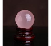 FNYUVNFAF Real Crystal Ball,Large Rose Quartz Gemstone, Stone Sphere with Wood Stand for Living Room Desktop Decoration,40mm