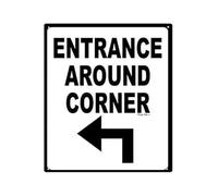 FNYUVNFAF Slow Down Entrance Around Corner Sign Tin Signage with Reflective Alert for School Zone Warehouse Parking Lot Industrial Zone Warning (8 X 12 inch)