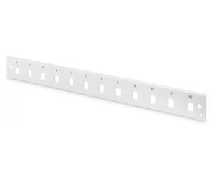 FO front plate for fiber optic panel (for DN-96200-QL) 12x LC duplex 1U, gray
