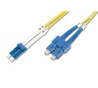 FO patch cord, duplex, LC to SC SM OS2 09/125 µ, 10 m