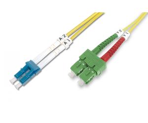 FO patch cord, duplex, SC (APC) to LC (PC) SM OS2 09/125 µ, 3 m