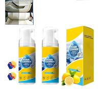 Foam Cleaner All Purpose, Quick Detailer Panel Wipe for Dashboard, Seats, Carpet & Leather, Rinse-Free Interior Car Cleaner - Lemon Scent (2pc)