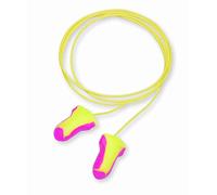 Foam Ear Plugs,Reusable,T-Shape,Corded,100/BX,Pink/Yellow, Sold as 1 Box