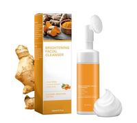 Foam Face Wash, Facial Cleansing Mousse, Turmeric Brightening Cleanser, Deep Hydration Gentle Formula for Daily Care Use 150ml Dry Oily Combination Skin Home Dormitory Salon Travel Care