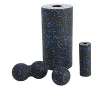 Foam Fascia Roller Juego de fitness de masaje de yoga Bolas de masaje de espuma de espuma hueca kit 4pcs azul.