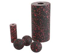 Foam Fascia Roller Juego de fitness de masaje de yoga Bolas de masaje de espuma hueca Kit 4pcs rojo.