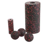 Foam Fascia Roller Juego de fitness Massaje de yoga Bolas de masaje de espuma hueca Kit 4pcs rojo