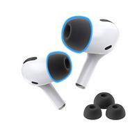 Foam Masters - Almohadillas de espuma viscoelástica para AirPods Pro de 1ª y 2ª generación, cómodas, seguras, mejor cancelación de ruido, versión 3.0 (pequeño, mediano, grande, 3 pares, negro)