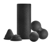 Foam Roller Set, Massage Wheel, Deep Tissue Tool, Non Slip, Fitness Recovery Accessory, Gym Equipment 36.83x15.24x15.24cm for Yoga Practice, Pilates Training, Travel Exercise, Hotel Workouts