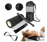 Foam Roller Set with Massage Ball, Yoga Stick, Stretching Strap, Spiky Ball, Carry Bag - Massage Tools Set with High Density Foam Roller for Physical Therapy - 6 en 1 Trigger Point