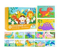 Foam Sticker Puzzle Kit - Animal Craft Sheet, Educational Assembly Toy | Soft Textured Dimensional Foam Sheet Layering | Desktop School Art Project, Home Family Activity Craft Hobby Leisure Assembly
