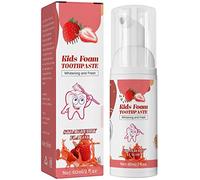 Foam Toothpaste Kids With Fruit Flavor, Anti-Cavity Fluoride Baking Soda Toothpaste, Fluoride Free Natural Formul,Superfine Foam For Toddler'S Oral Cleaning Cavity Prevention (Strawberry)