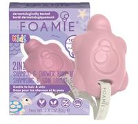 Foamie Champú para niños y gel de ducha sólido 2en1 en forma de tortuga con durazno y aceite de almendra suave I 100% vegano y sin plástico 80g