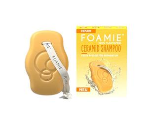 Foamie Champú reparador para cabello dañado con ceramida y aceite de Marula - Antiencrespamiento, cuidado del cabello, repara y protege, combina ciencia y naturaleza para un cabello sano, 80 g