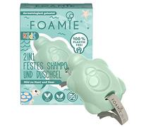 Foamie Champú y gel de ducha 2 en 1 para niños, champú para niños con aceite de aguacate orgánico para un mejor peinado, suave para la piel y el cabello, 100% vegano, sin plástico, 80 g