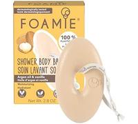 Foamie Gel de ducha 2 en 1 solido para piel seca con aceite de argan y vainilla que hidrata y revitaliza la piel 100% vegano y sin plástico 80g