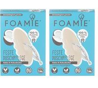 Foamie Gel de Ducha Sólido con Manteca de Coco & Cacao - Nutrición Intensa & Efecto Masaje - Hidratación Profunda para Piel Seca - 100% Vegano & Sin Plástico, 80 g (Paquete de 2)