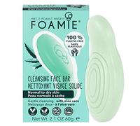 Foamie Limpiador facial solido para pieles secas - Jabón facial hidratante con aloe vera - Limpiador facial solido hidratante 100% vegano y sin plástico 60g