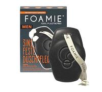 Foamie Men 3 en 1 Gel de ducha sólido y champú carbón activado palo de rosa - para cuerpo, cara y cabello - fragancia fuerte amaderada, limpieza y cuidado profundo, vegano, sin plástico y pH neutro
