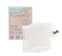 Foamie Juego de 5 saquitos de jabón orgánicos para champú sólido y jabones, bolsa para jabón exfoliante para crear más espuma y secar el jabón, 100% algodón