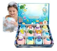 Foaming Bath Balls - 12 Pieces Refreshing Rainbow Foaming, Kids Stocking Stuffers Bath Balls, Teen Family Friends Boys Girls Daughter Son, Fizzer Multicolored Spheres Giftset | for Children Relaxation