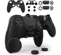 Foamy Lizard Eclipse PS5 Edge Controller Skin Set | Compatible con Dock, calcomanías Protectoras, Cubierta de Silicona de Gel Suave Antideslizante, Carcasa Frontal y agarres para Pulgar para