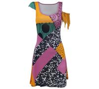 Foanja Sally Disfraz Mujer Cosplay Jack Skellington Esqueleto Novia Sally Traje Gótico Vestido para Adulto Dress up Halloween Navidad Fiesta Carnaval Fancy Costume Regalos