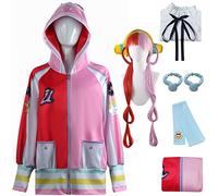 Foanja Uta Disfraz Adulto Niños Cosplay Anime Uniforme Chaquetas Camisas con Accesorios Pelucas para Dress Halloween Carnaval Mascarada Tema de Cumpleaños Fiestas Ropa Altura 110-190 cm