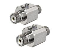 Foboiu Paquete de 2 conectores supresores de rayos coaxiales, protector de sobretensiones para radio HF, RF, VHF, UHF, CB, Jamón, antena de radio bidireccional con doble UHF hembra (SO-239)