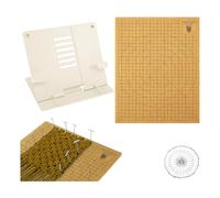 Fobufue Tablero de Macramé y Soporte Ajustable de Metal, Tablero de Proyecto de Macramé de Doble Cara de 12x16 Pulgadas con Alfileres, para Pelucas de Pulsera