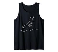 Foca Arte Lineal Animal Marino Dibujo Diseño Camiseta sin Mangas